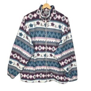 Vintage Alfred Dunner Fleece Zip Up Sweater
